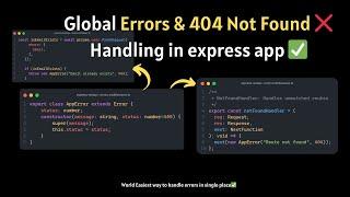 Global Error & 404 Not Found Handling in Express.js - Complete Guide  # #express #errorhandling