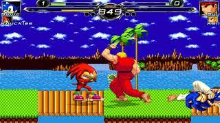 NICK54222 MUGEN: Sonic the Hedgehog and Knuckles VS Ryu and Ken