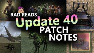 Rad Reads: Update 40 Patch Notes | *nAtCh poTeS* | Endless Archive, Class Sets & more.. ️️