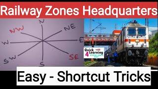 Railway Zones Headquarters Shortcut Tricks in Tamil | Do you know Series Quick Learning |