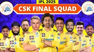 IPL 2025 - Chennai Super Kings Full & Final Squad | CSK Team 2025 Players List | CSK 2025 Squad