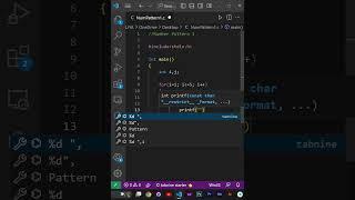 Number pattern program in C Language #shorts  | Pattern 1