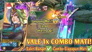 VALE ITU MASIH SAKIT DGN BUILD & EMBLEM YG BENAR! 1x COMBO MATI! BUILD VALE TERSAKIT 2024 - MLBB