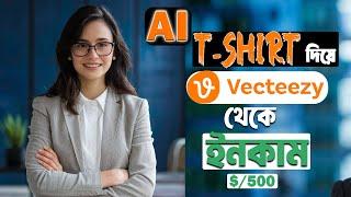 Ai T- SHIRT বিক্রি করে Vecteezy থেকে ইনকাম | Make money online using Ai Images | Earn money Vecteezy