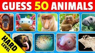 Guess 50 Rare Animals - IMPOSSIBLE Level  | Guess The Animal Challenge