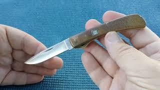 Excellent little EDC ~ THE ROUGH RYDER TATER SKIN BROWN BURLAP SMALL WORK KNIFE RR2333