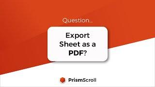 How do I export my Character Sheet as a PDF in PrismScroll?