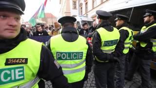 ANTIFA demostration during PEGIDA gathering in Prague (6.2.2016)