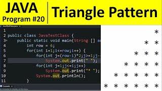 Java Program #20 - Print Mirrored Right Triangle Star Pattern in Java