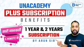 Unacademy Plus subscription | Benefits of 1 year & 2 years subscription | with Arun Sing Rawat