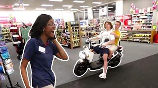 Driving Scooter Into Store!