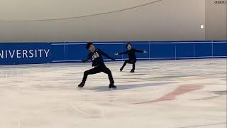 Yuma Kagiyama’s step sequence side by side with himself!