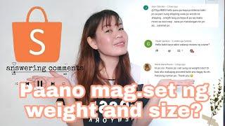 PAANO MAG.SET NG WEIGHT AND SIZE SA SHOPEE | SHOPEE TUTORIAL  FOR BEGINNERS 2021| by yogotmeg