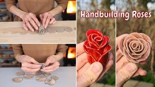 How To Make Ceramic Roses // handbuilding clay, beginner friendly, two ways