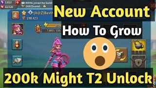 New Account - Fast Growing Trick - 200k Might T2 Unlcok - Lords Mobile