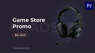 Premiere Pro Template: Sale Product Promo | Game Store + Free Font