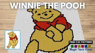 FREE C2C Graph & Pattern - Winnie The Pooh- C2C & Tapestry Crochet Pattern | Magic Yarn Pixels