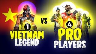 Vietnam Legend  Vs Pro Players || Free Fire 1 Vs 4 Best gameplay by Legend  -  Nonstop Gaming