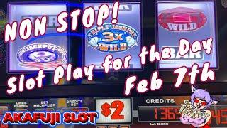 NON STOP! Feb 7th Slot Play for The Day! Cash Machine, Blazin Gems, 2x3x4x5x Times Pay Slot 赤富士スロット