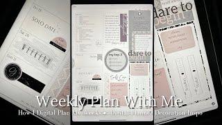 How I Digital Plan My Weeks | Plan with me + Digital Planner Decoration Inspo