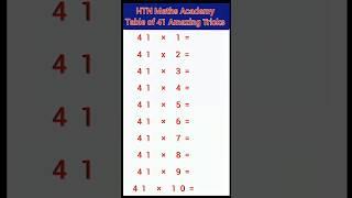 Table of 41 Amazing TricksUsing  table of 4 | 41 times table trick #maths #education #shorts