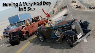 BeamNG Drive - Cars vs Angry Reinforced Van (RoadRage)