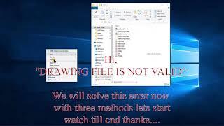 DRAWING FILE IS NOT VALID / error fixed autocad  2015-2022