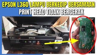 Memperbaiki printer epson l360 dinyalakan tidak bergerak sama sekali lampu berkedip bersamaan