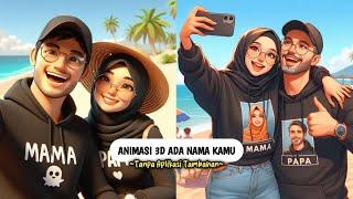 Cara Membuat Gambar Animasi 3D Ada Nama Kamu Di Hoodie Di AI Tanpa Aplikasi