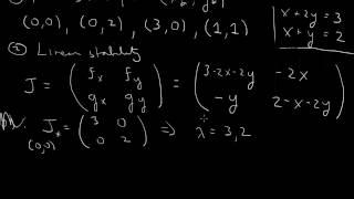 Fixed points and stability of a nonlinear system