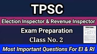 TPSC Election Inspector and Revenue Inspector Exam Preparation | Class 2 | TPSC Combined