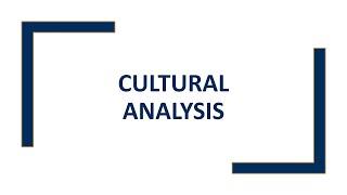 Cultural Analysis