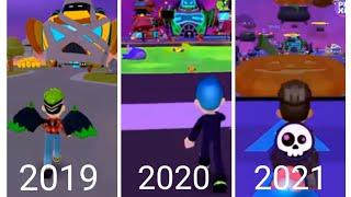 Evolution of PK XD Halloween update 2019,2020,2021