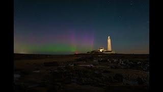 Aurora Borealis over St Mary's Island (northern lights)