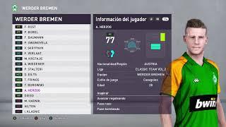 CLASSIC PES 2020--WERDER BREMEN SQUAD