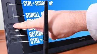 How to configure HUION KAMVAS Pen Tablet Buttons & Scroll Area to Key Combinations & Mouse Clicks