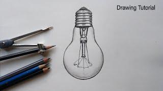 How to draw Electric bulb Step by Step.