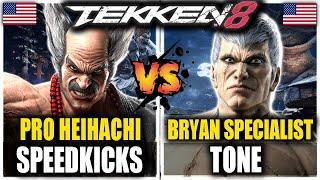 Speedkicks vs Tone (Heihachi vs Bryan Specialist) - PRO Tekken 8 Replays - FT 10