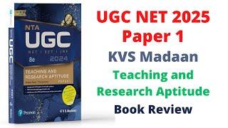 UGC NET Paper 1 for 2025 | KVS Madaan Teaching and Research Aptitude Paper 1 Book Review | SET JRF