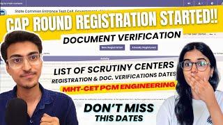  CAP ROUND REGISTRATION Started | Important Dates, Scrutiny Center List | MHT CET 2024 Counselling