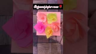 Make a beautiful origami paper rose!  Easy DIY tutorial. Watch now!  #origamirose #papercrafts