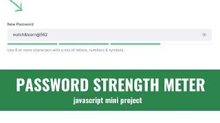 How to Make Password Strength Checker in JavaScript HTML & CSS | Source code
