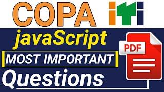 ITI COPA JavaScript MCQ questions and answers most important of computer for ITI exam 2023-24 pdf