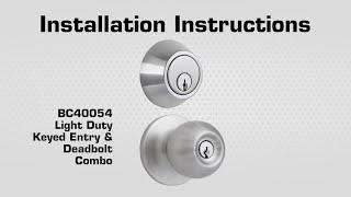 Brinks Commercial Light Duty Knob and Deadbolt Combination Installation Video (BC40054 and BC40106)