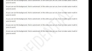 How to Add Watermark In your MS Word File || Microsoft Word 2007
