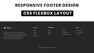 Responsive Footer Design using CSS Flexbox