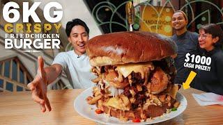 Singapore's Largest Fried Chicken Burger Challenge! | $1000 CASH PRIZE! | Hidden Gem at Kampong Glam