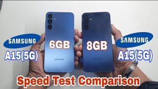 Samsung A15  6GB RAM vs 8GB RAM Speed Test Comparison