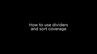 How to sort coverage and add dividers in coveragebook.com