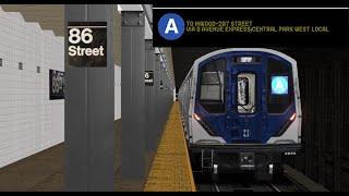 OpenBVE Special: A Train To Inwood-207th Street Via 8th Av Exp/CPW Lcl (R211A)(Weekend G.O)